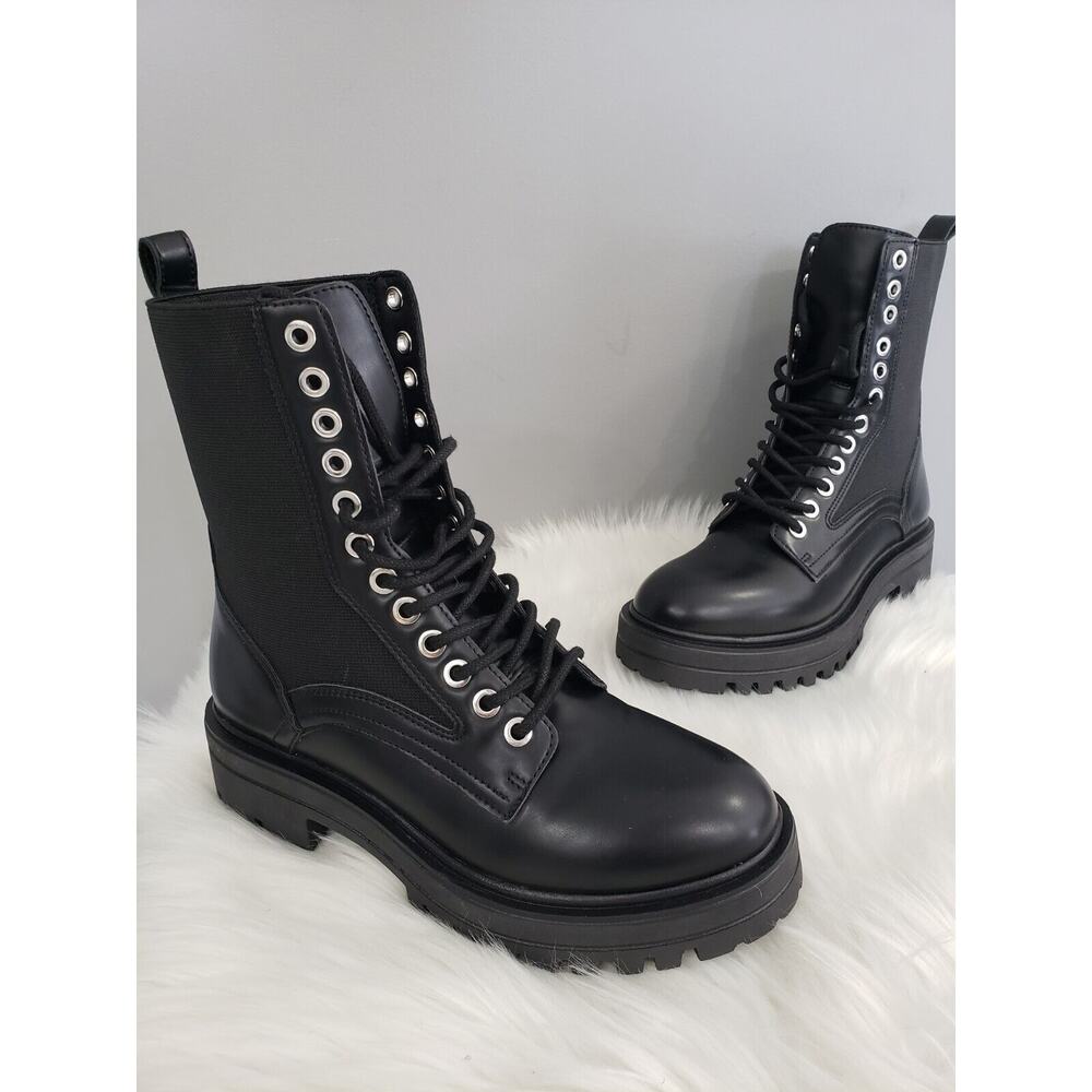 NEW SIZE 6.5‎ Steve Madden Women's Kenny Combat Boot Lace Up Chelsea Punk Grunge